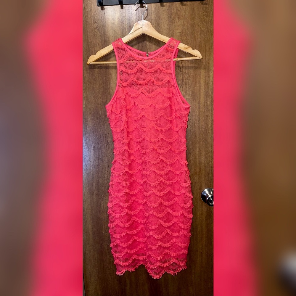 Guess Salmon Pink Body Contour Dress